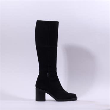 Marco Moreo Dubai Block Heel Knee High - Black Suede